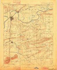 Fort Smith Arkansas Historical topographic map, 1:125000 scale, 30 X 30 Minute, Year 1890