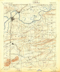 Fort Smith Arkansas Historical topographic map, 1:125000 scale, 30 X 30 Minute, Year 1890