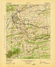 Fort Smith Arkansas Historical topographic map, 1:125000 scale, 30 X 30 Minute, Year 1943