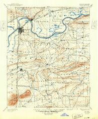Fort Smith Arkansas Historical topographic map, 1:125000 scale, 30 X 30 Minute, Year 1890