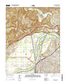 Fort Smith Arkansas Current topographic map, 1:24000 scale, 7.5 X 7.5 Minute, Year 2014