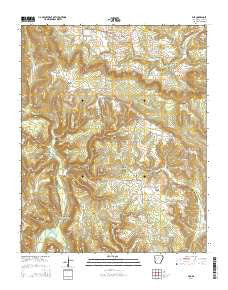 Fox Arkansas Current topographic map, 1:24000 scale, 7.5 X 7.5 Minute, Year 2014