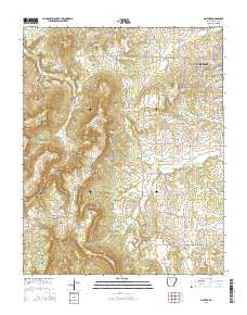 Gaither Arkansas Current topographic map, 1:24000 scale, 7.5 X 7.5 Minute, Year 2014