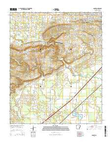 Garner Arkansas Current topographic map, 1:24000 scale, 7.5 X 7.5 Minute, Year 2014