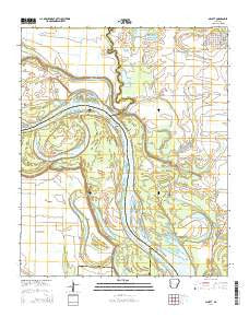 Gillett Arkansas Current topographic map, 1:24000 scale, 7.5 X 7.5 Minute, Year 2014