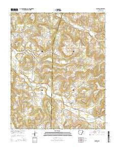 Goshen Arkansas Current topographic map, 1:24000 scale, 7.5 X 7.5 Minute, Year 2014