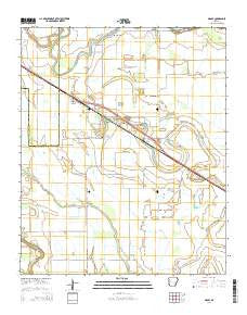 Grady Arkansas Current topographic map, 1:24000 scale, 7.5 X 7.5 Minute, Year 2014