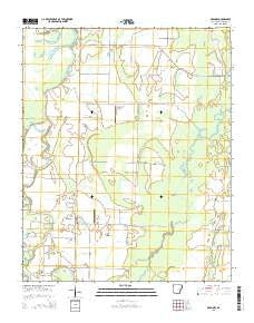 Gregory Arkansas Current topographic map, 1:24000 scale, 7.5 X 7.5 Minute, Year 2014