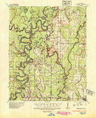 Gregory Arkansas Historical topographic map, 1:62500 scale, 15 X 15 Minute, Year 1935