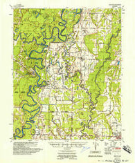 Gregory Arkansas Historical topographic map, 1:62500 scale, 15 X 15 Minute, Year 1957