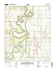 Gregory SW Arkansas Current topographic map, 1:24000 scale, 7.5 X 7.5 Minute, Year 2014