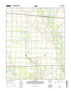 Hamlin Arkansas Current topographic map, 1:24000 scale, 7.5 X 7.5 Minute, Year 2014