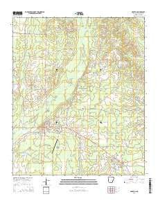Hampton Arkansas Current topographic map, 1:24000 scale, 7.5 X 7.5 Minute, Year 2014