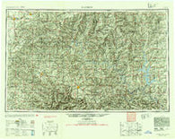Harrison Arkansas Historical topographic map, 1:250000 scale, 1 X 2 Degree, Year 1945