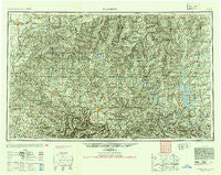 Harrison Arkansas Historical topographic map, 1:250000 scale, 1 X 2 Degree, Year 1945