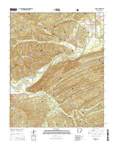 Harvey Arkansas Current topographic map, 1:24000 scale, 7.5 X 7.5 Minute, Year 2014