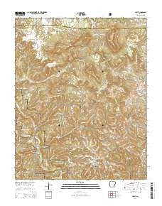 Hasty Arkansas Current topographic map, 1:24000 scale, 7.5 X 7.5 Minute, Year 2014