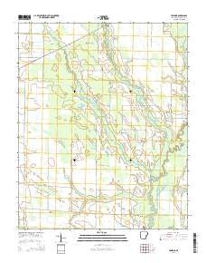 Hawkins Arkansas Current topographic map, 1:24000 scale, 7.5 X 7.5 Minute, Year 2014