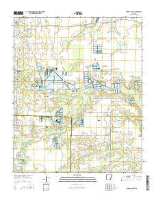Hickory Plains Arkansas Current topographic map, 1:24000 scale, 7.5 X 7.5 Minute, Year 2014
