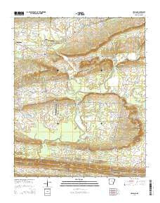 Holland Arkansas Current topographic map, 1:24000 scale, 7.5 X 7.5 Minute, Year 2014
