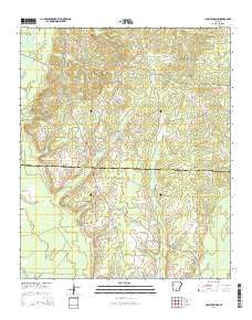 Holly Springs Arkansas Current topographic map, 1:24000 scale, 7.5 X 7.5 Minute, Year 2014
