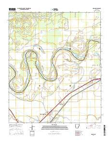 Homan Arkansas Current topographic map, 1:24000 scale, 7.5 X 7.5 Minute, Year 2014