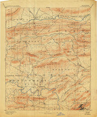 Hot Springs Arkansas Historical topographic map, 1:125000 scale, 30 X 30 Minute, Year 1894
