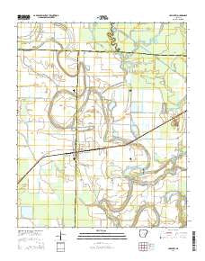 Humphrey Arkansas Current topographic map, 1:24000 scale, 7.5 X 7.5 Minute, Year 2014