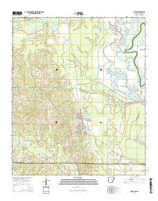 Huttig Arkansas Current topographic map, 1:24000 scale, 7.5 X 7.5 Minute, Year 2014
