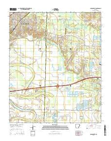 Jacksonville Arkansas Current topographic map, 1:24000 scale, 7.5 X 7.5 Minute, Year 2014