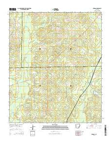 Kedron Arkansas Current topographic map, 1:24000 scale, 7.5 X 7.5 Minute, Year 2014