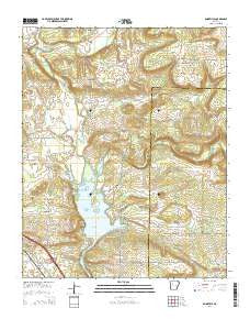 Knoxville Arkansas Current topographic map, 1:24000 scale, 7.5 X 7.5 Minute, Year 2014