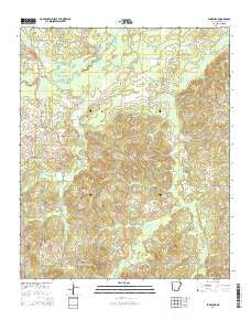 Laneburg Arkansas Current topographic map, 1:24000 scale, 7.5 X 7.5 Minute, Year 2014