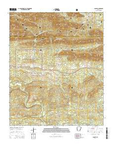 Langley Arkansas Current topographic map, 1:24000 scale, 7.5 X 7.5 Minute, Year 2014