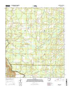 Longview Arkansas Current topographic map, 1:24000 scale, 7.5 X 7.5 Minute, Year 2014