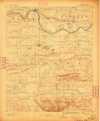 Magazine Mountain Arkansas Historical topographic map, 1:62500 scale, 15 X 15 Minute, Year 1887