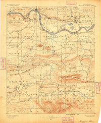 Magazine Mountain Arkansas Historical topographic map, 1:125000 scale, 30 X 30 Minute, Year 1890