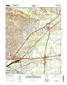 McAlmont Arkansas Current topographic map, 1:24000 scale, 7.5 X 7.5 Minute, Year 2014