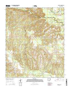 McCaskill Arkansas Current topographic map, 1:24000 scale, 7.5 X 7.5 Minute, Year 2014