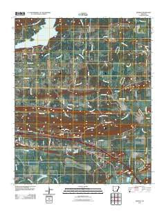 Menifee Arkansas Historical topographic map, 1:24000 scale, 7.5 X 7.5 Minute, Year 2011