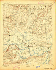 Morrillton Arkansas Historical topographic map, 1:125000 scale, 30 X 30 Minute, Year 1894