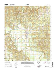 Murfreesboro Arkansas Current topographic map, 1:24000 scale, 7.5 X 7.5 Minute, Year 2014