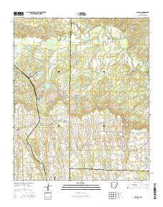 Nathan Arkansas Current topographic map, 1:24000 scale, 7.5 X 7.5 Minute, Year 2014