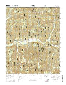 Oark Arkansas Current topographic map, 1:24000 scale, 7.5 X 7.5 Minute, Year 2014