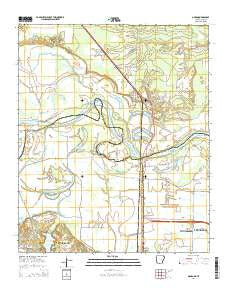 Ogden Arkansas Current topographic map, 1:24000 scale, 7.5 X 7.5 Minute, Year 2014