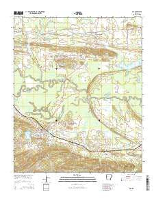Ola Arkansas Current topographic map, 1:24000 scale, 7.5 X 7.5 Minute, Year 2014
