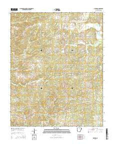 Oxford Arkansas Current topographic map, 1:24000 scale, 7.5 X 7.5 Minute, Year 2014