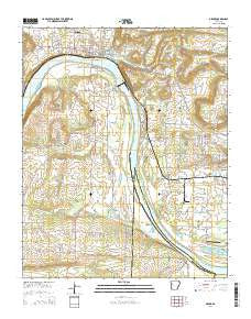 Ozark Arkansas Current topographic map, 1:24000 scale, 7.5 X 7.5 Minute, Year 2014