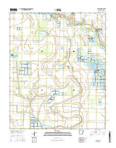 Pettus Arkansas Current topographic map, 1:24000 scale, 7.5 X 7.5 Minute, Year 2014