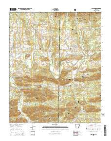 Pine Ridge Arkansas Current topographic map, 1:24000 scale, 7.5 X 7.5 Minute, Year 2014
